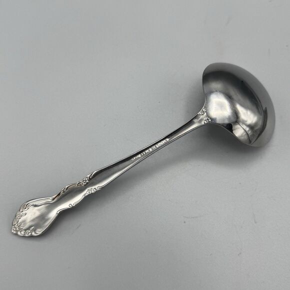 Vtg Cream Ladle Stainless Steel Japan Gravy Soup Sauce Floral Flatware Serving - Picture 5 of 8